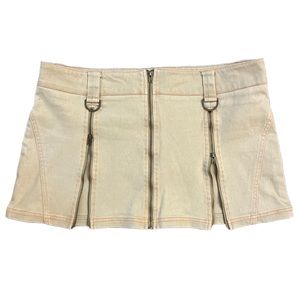 I.AM.GIA Vintage y2k Micro Mini Khaki Zipper Dark Academia Aesthetic SkirT LARGE